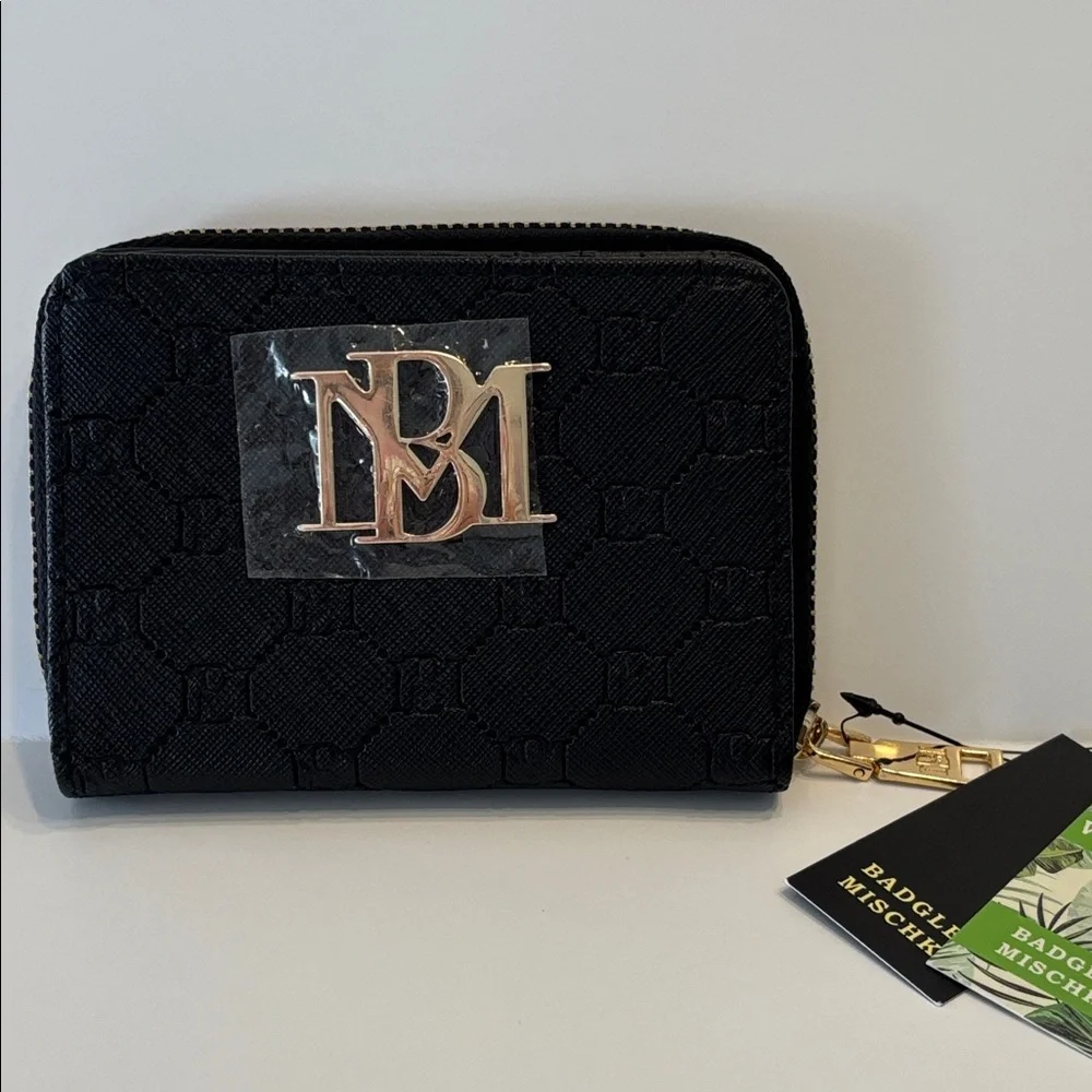 Badgley Mischka Black Vegan Leather Wallet